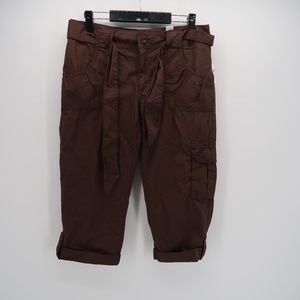 NWT G & M Low Rise Cuffed Crop Capri Cargo Pants